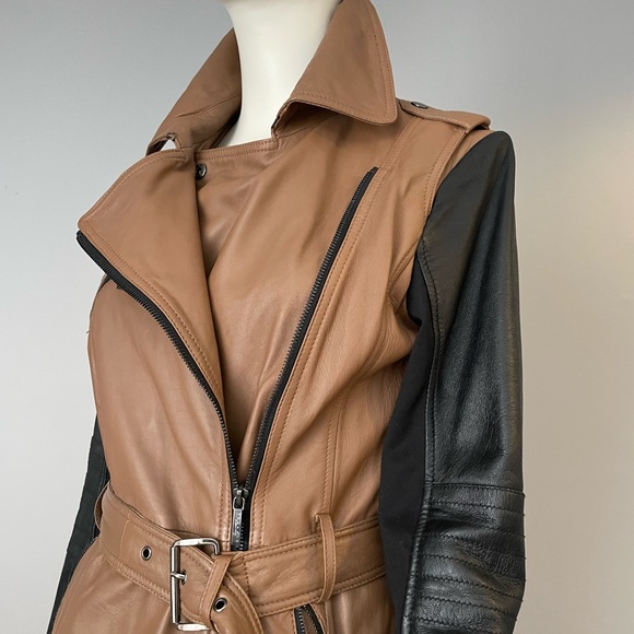 Two-tone leather jacket - Picture 2 of 8